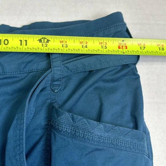 Anthropologie Women’s Size 12 Teal Ellie Embroidered Pockets Utility Pants Belt - Picture 14 of 16